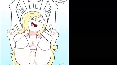Fionna, Cake and Finn (Beachside Bunnies Miscon) get down and dirty in the sand