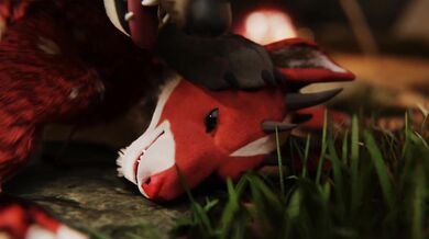 Masochistic man-beast submission to the hybrid goddess VonFluffington and her pack of gay wolves