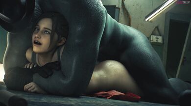 Claire Redfield and Mr X get it on in the Fugee Room [sic]