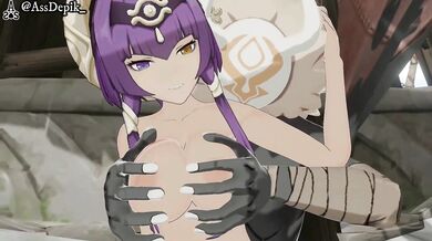 Candace's Fierce Fuck Session with Hilary: Wet and Wild Hentai Outdoor Orgy with Messy Cum Explosion and Unique Violet Locks
