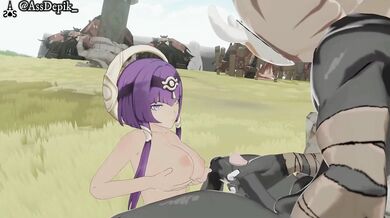 Candace's Fierce Fuck Session with Hilary: Wet and Wild Hentai Outdoor Orgy with Messy Cum Explosion and Unique Violet Locks