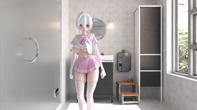 Beautiful Bodied Woman Takes a Shower in the Restroom (Haaguigui)
