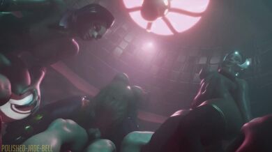 Golden Climax Battle: Sombra, Pharah, Symmetra, and Polished Jade Bell's Tug-of-War Competition