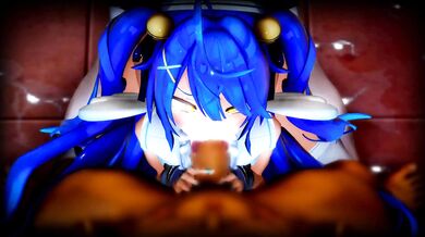 Fellatio with Cyan Tresses