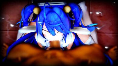Fellatio with Cyan Tresses