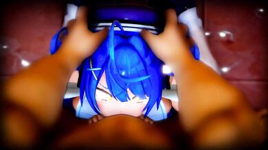 Fellatio with Cyan Tresses