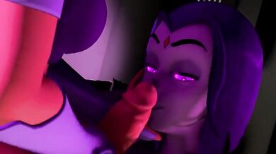 Black Raven and Red-headed Alien Starfire's Anal Threesome With a Dark and Twisted Mysterious Stranger