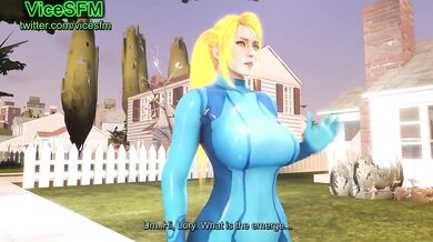 Sucking and Fucking Machine (ViceSFM) Porn Parody of Samus Aran with Gaping Holes and Wet Screams