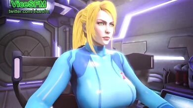 Sucking and Fucking Machine (ViceSFM) Porn Parody of Samus Aran with Gaping Holes and Wet Screams