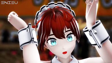 Tempting Teen Dancing in Mini Skirt, Sucking on Lollipop and Stripping for Her Hentai Master