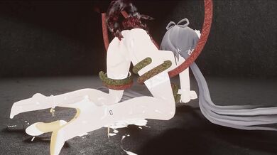 Tentacles Violating TianYi's Asshole While Insects Fuck Her Wet Pussy