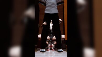 Bathroom Stall Blowjob: EnaLagrange's Amateur Fellatio Adventure