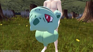 A sexy Pokemon trainer seduces her faithful Bulbasaur, using a cocksleeve and Aetix SF M to tease him until he cant take it anymore