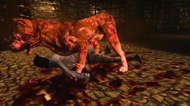 Rigorous Revenge: Undead Hound Fucks Khajiit's Brains Out