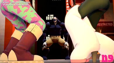 The Futa Fucking of Mina and Ochako by the Demon Nomu