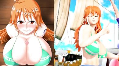 Big Titty Sluts Bounce and Suck in 'One Piece Girls Boobjob with the Intro'