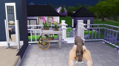 Gorgeous Latina Gets Banged by Canine in Sims Porn