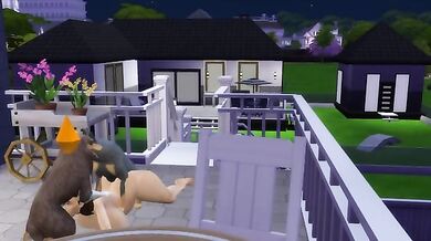 Gorgeous Latina Gets Banged by Canine in Sims Porn