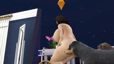 Gorgeous Latina Gets Banged by Canine in Sims Porn