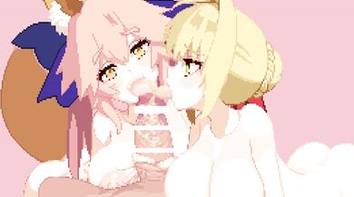 Tamamo-chan gets plowed by Nero's big rod in 'Nero x Tamamo [kunabishi]'