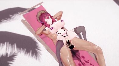 Horny Goat-Chan Slides Into a Wet and Wild Vacation