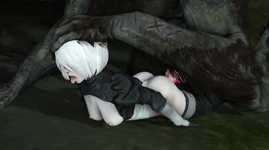 Artorias rips off 2B's clothes and pounds her from behind like a raging beast