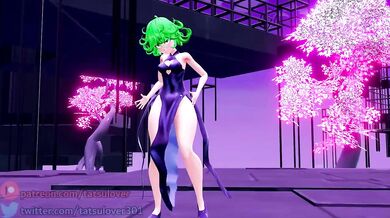 Body to Body with Tatsumaki in Electric Valentine's R-18 MMD Porn Video
