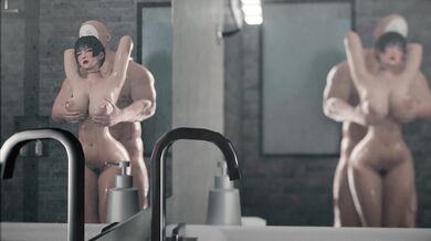 Splashing Nymphs with White Flower Power - Nyotengu and Bouquetman in Ultra HD 4K