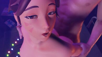Dva's anal romp with two big ones