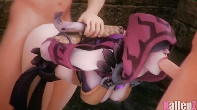 Kallenz Gets Gangbanged by Paladin Squad in a Steamy Threesome Session