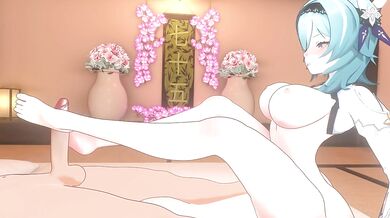 [SeventyFive3D] Eula footjob - Nude (Genshin Impact)