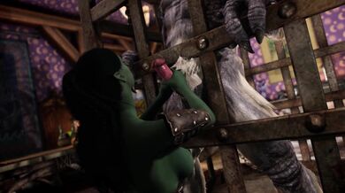 Orc Babe Gets Trolled with a Huge Cock