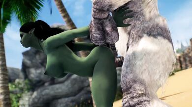 Orc Babe Gets Trolled with a Huge Cock