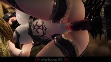 Watch as the Chaurus Queen dominates her slaves in this hot and steamy hentai PORN video!