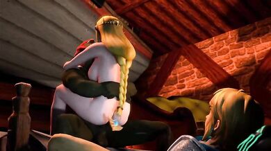 Zelda Gets Double-Penetrated by Ganondorf and Link while Gasping for Air - Secaz