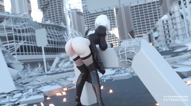 Totally Exposed: 2B's Wildest Sex Scene with a Lustful Canine