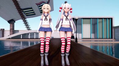 Bunny Style Shimakaze and Amatsukaze - Ver. 3 MMD Genesis [Hentai Porn]