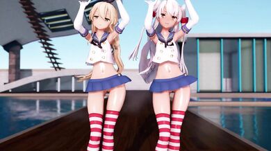 Bunny Style Shimakaze and Amatsukaze - Ver. 3 MMD Genesis [Hentai Porn]