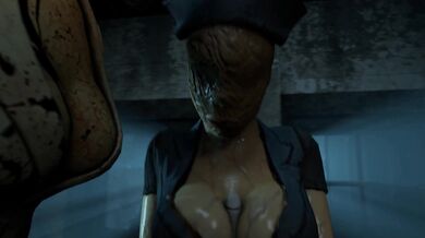 Sexy Nurse's Helpless Futa Patient Gets Blowjob and Foot Job in Silent Hill