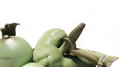 Two Shemale Goblins' Sexy Beach Romp in 'Futa on the Sand' Part 1