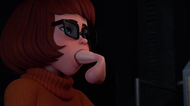 Velma Dinkley Gets Her Throat Fucked by Redmoa's Giant Cock