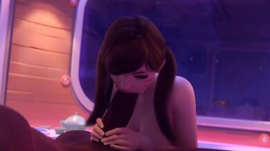 Blacked D.va Gets Her BBC Worshipped in Yeeero Hentai Porn