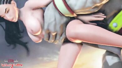 Russian Bear Zangief Bones Hot Chick Laura Matsuda in Raw Doggy Style Action!