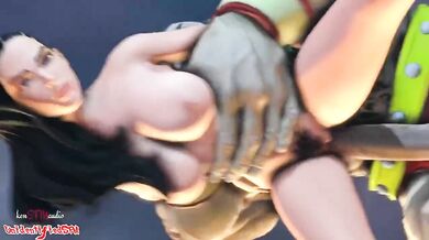 Russian Bear Zangief Bones Hot Chick Laura Matsuda in Raw Doggy Style Action!