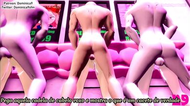 Slutty Nymphos Get DP'd By Big Dick College Students In A Public Restroom