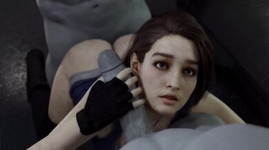 Sexy Librarian Jill Valentine Double Teamed by Zombie Lust