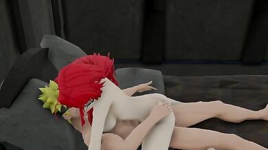 Naruto and Rias having sex while saying 'I love you' to each other.