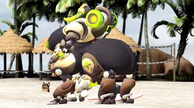 Busty Cop Judy Hopps Gets Her Cock Sucked by Big-Titted Orisa at the Beach