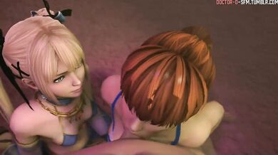 Doctor D's Swap Fellatio: Marie and Kasumi Take Turns on Each Other's Tongues