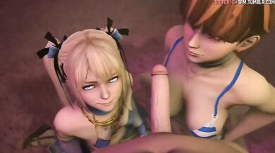 Doctor D's Swap Fellatio: Marie and Kasumi Take Turns on Each Other's Tongues